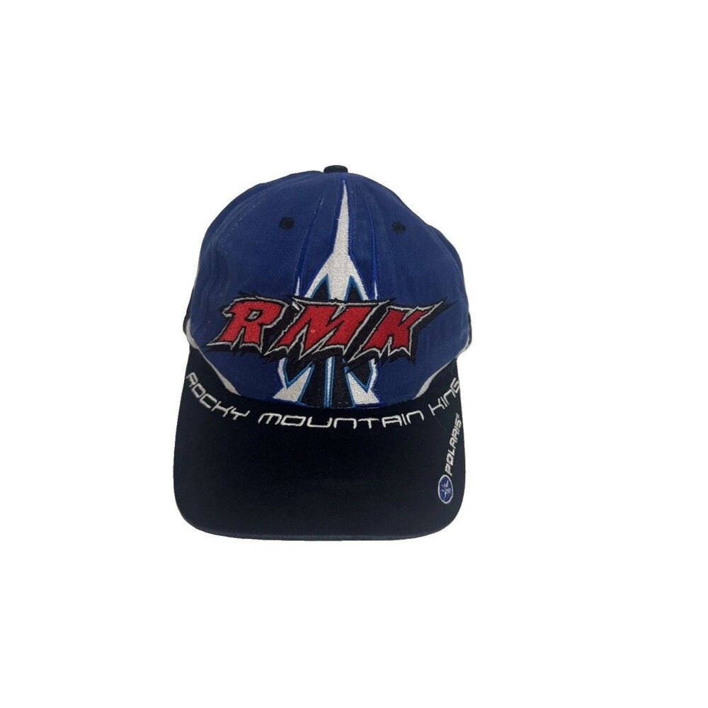 VERY RARE BLUE Vintage Polaris RMK Hat Blue Rocky Mountain King ATV Snowmobile